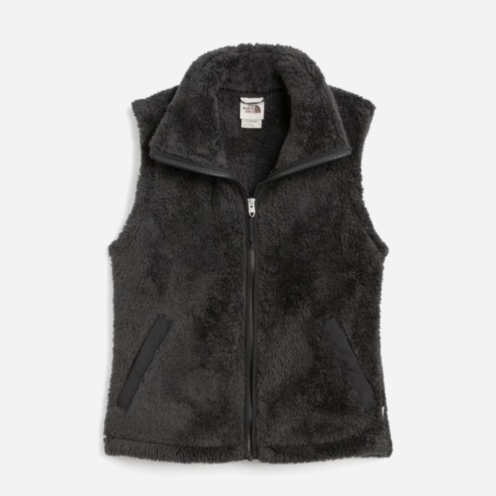 North Face Furry Fleece Vest- Black- size M (EUC)
